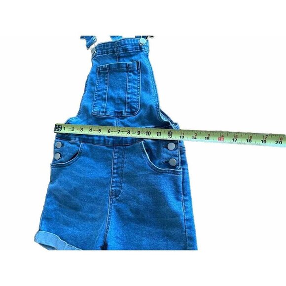 Shein Women's Roll Up Hem Denim Overall Romper Light Wash Blue Size 4 - Picture 6 of 8